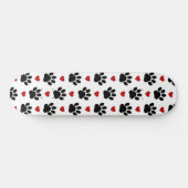 Skateboard Motif De Pâtes, Pâtes De Chien, Pâtes Noires, Coeu (Horz)