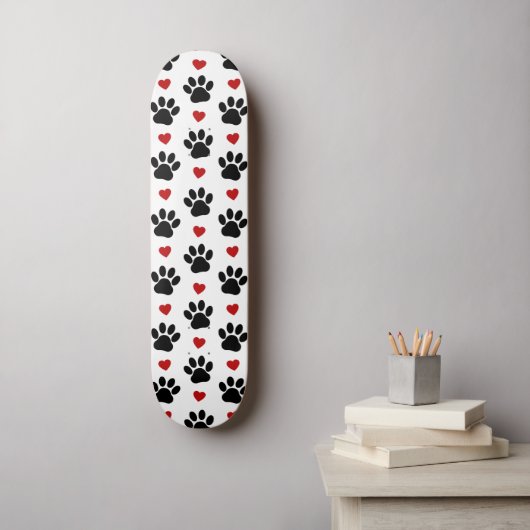 Skateboard Motif De Pâtes, Pâtes De Chien, Pâtes Noires, Coeu (Art mural)