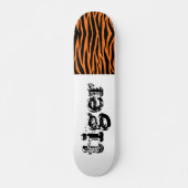 Skateboard Motif de peau de tigre orange (Devant)