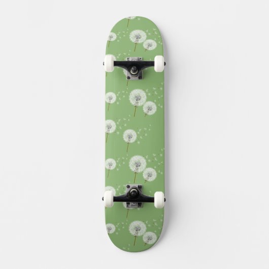 Skateboard Motif de pissenlit sur l'arrière - plan vert (Recto)