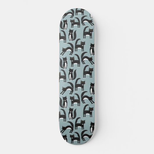 Skateboard Motif de plaisir de chats en noir et blanc Tuxedo (Recto)
