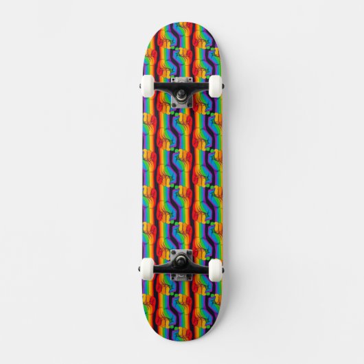 Skateboard Motif de poing arc-en-ciel (Recto)