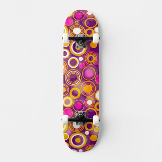 Skateboard Motif de point violet de polka (Recto)