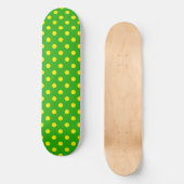 Skateboard Motif de points jaunes sur fond vert (Recto)