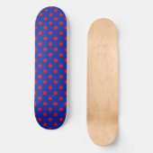 Skateboard Motif de points rouges sur fond bleu (Recto)