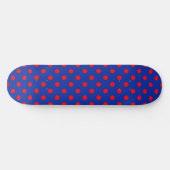 Skateboard Motif de points rouges sur fond bleu (Horz)