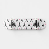 Skateboard Motif de pois et de coeurs de Tour Eiffel (Horz)