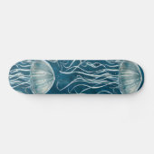 Skateboard Motif de poisson marine bleu et blanc gelée (Horz)