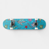Skateboard Motif de poissons de turquoise (Horz)