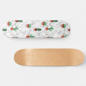 Skateboard Motif de pots de cactus en terre cuite verte (Horz)