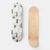 Skateboard Motif de pots de cactus en terre cuite verte (Recto)