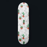 Skateboard Motif de pots de cactus en terre cuite verte<br><div class="desc">Ce motif moderne, mignon et artistique est parfait pour la saison estivale. Il présente un motif succulent de cactus en pots noirs, blancs et vert aquarelle peint à la main, en terre cuite et en terre cuite. C'est artistique, tendance, cool, et unique.***CONCEPTION IMPORTANTE NOTE : Pour toute demande de conception...</div>
