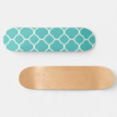 Skateboard Motif de Quatrefoil bleu-vert (Horz)