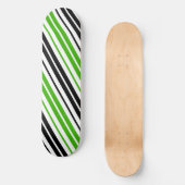 Skateboard Motif de rayures vert noir blanc  (Recto)