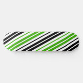 Skateboard Motif de rayures vert noir blanc  (Horz)