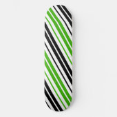 Skateboard Motif de rayures vert noir blanc  (Recto)