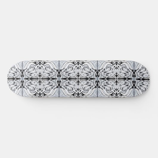 Skateboard Motif de répétition Abstrait gris noir blanc (Horz)
