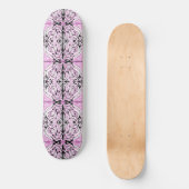 Skateboard Motif de répétition Abstrait rose noir blanc (Recto)
