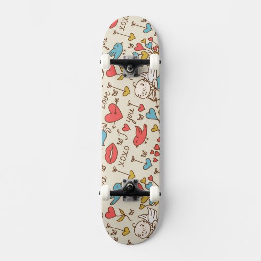 Skateboard Motif de Saint-Valentin avec le cupidon (Recto)