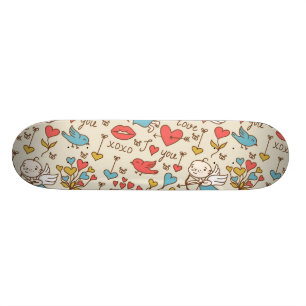 Skateboard Motif de Saint-Valentin avec le cupidon