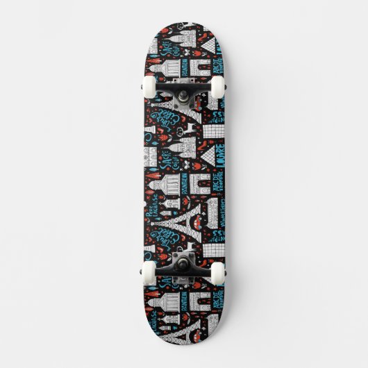 Skateboard Motif de symboles de la France | (Recto)