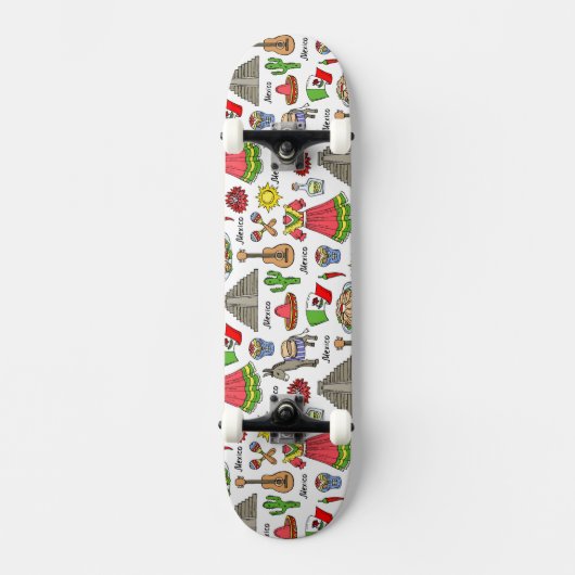 Skateboard Motif de symboles du Mexique | (Recto)