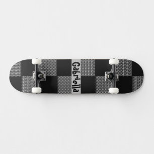 Skateboard Motif de tableau de bord gris-noir personnalisé