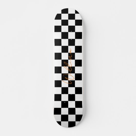 Skateboard Motif de tableau de contrôle rétroactif blanc et n (Devant)