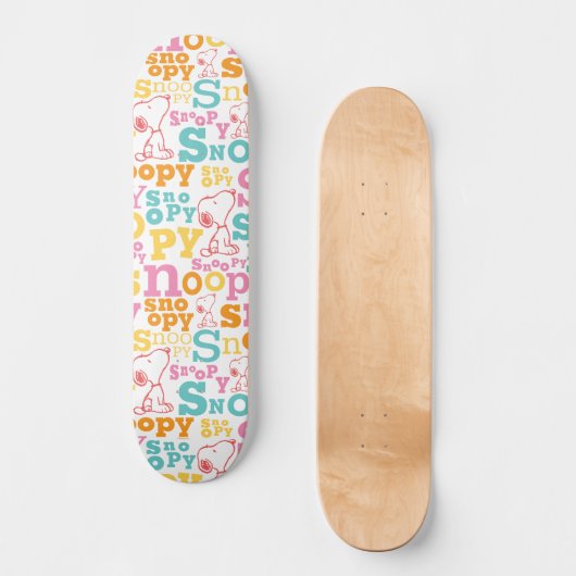 Skateboard Motif de texte Snoopy Pastel (Recto)