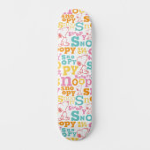Skateboard Motif de texte Snoopy Pastel (Recto)