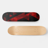 Skateboard Motif de triangle rouge abstrait sur design noir (Horz)