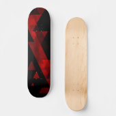 Skateboard Motif de triangle rouge abstrait sur design noir (Recto)