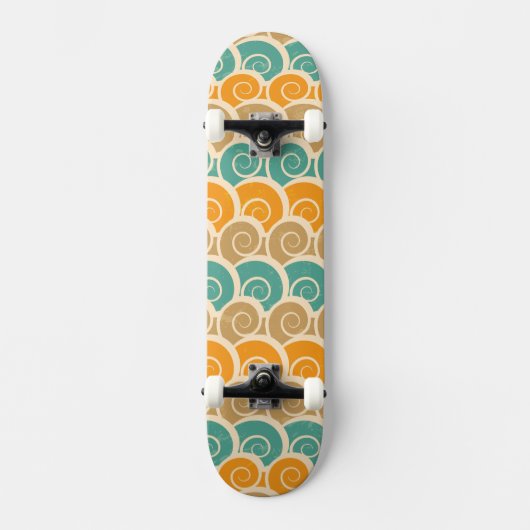 Skateboard Motif de vagues d'aquarelle (Recto)
