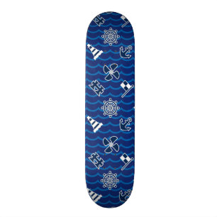 Skateboard Motif de vagues nautique mignon