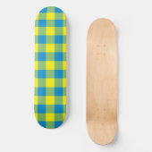 Skateboard Motif de vérification de la plaid bleu jaune vert (Recto)