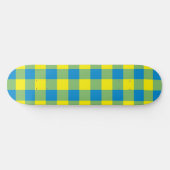 Skateboard Motif de vérification de la plaid bleu jaune vert (Horz)