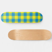 Skateboard Motif de vérification de la plaid bleu jaune vert (Horz)