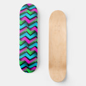 Skateboard Motif de Zigzag Abstrait rétro (Recto)