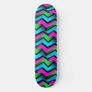 Skateboard Motif de Zigzag Abstrait rétro