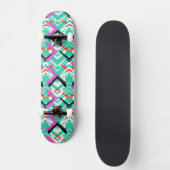 Skateboard Motif de zigzag turquoise tiré par la main (Recto)