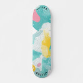 Skateboard Motif demi-ton Abstrait avec Pastel contemporain (Devant)