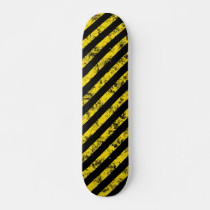 Skateboard Motif des bandes de la mise en garde du gris jaune