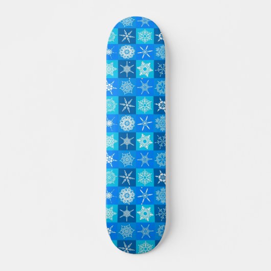 Skateboard Motif des flocons bleus (Devant)