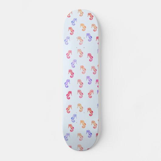 Skateboard Motif des hippocampes colorés (Recto)