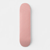 Skateboard Motif diagonal de rayures roses et blanches (Devant)