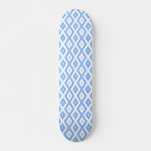 Skateboard Motif diamant bleu et blanc