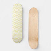Skateboard Motif diamant jaune pâle et blanc (Recto)