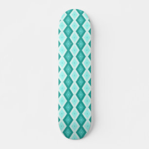 Skateboard Motif diamant turquoise