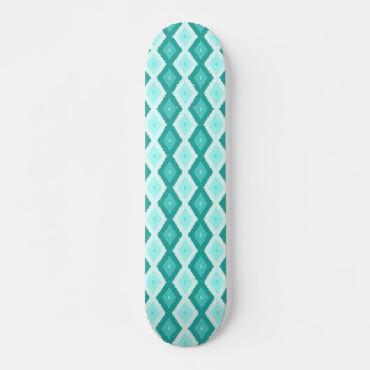 Skateboard Motif diamant turquoise (Devant)
