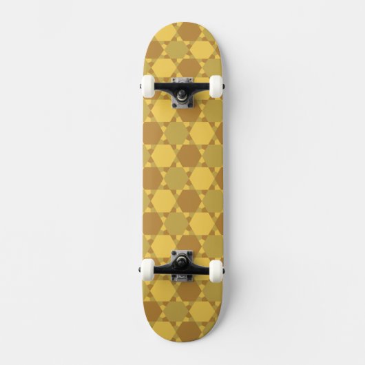 Skateboard Motif d'illusion optique étoile Brown de sable (Recto)